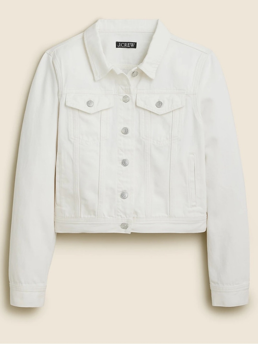 J.Crew New Classic Denim Jacket in White Size Small